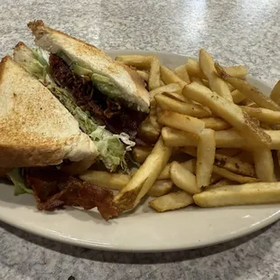 BLT with Avocado, side of fries.