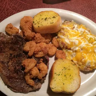 Steak and shrimp platter