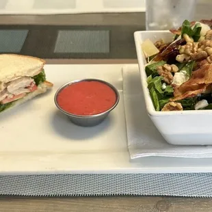 Half and sandwich and salad