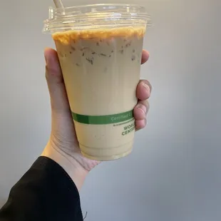 Iced caramel latte