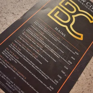 menu