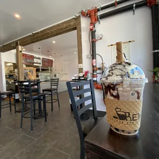 Creative drinks; bright and cheery interior design!