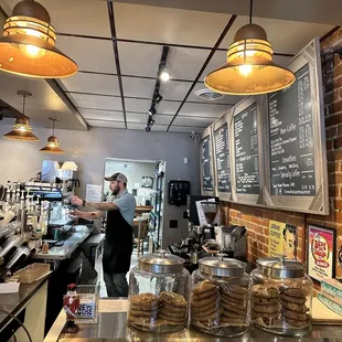 a man working at the counter