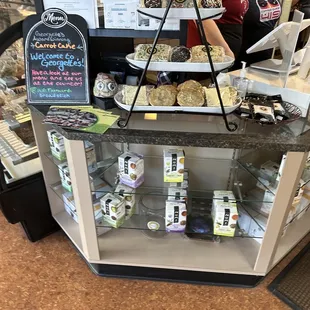 a display of baked goods
