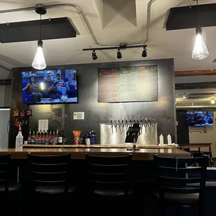 a bar with a television