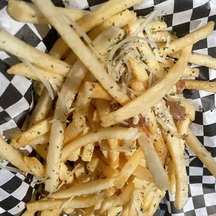 Roast garlic fries