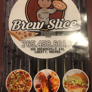 Front of menu