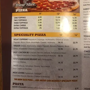 Menu page 1