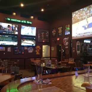 Plenty of TVs to watch the game or boxing fight