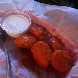 Boneless chicken wings are .50 cents from 9pm-1am at the BREW!!  They have a selection of flavors too