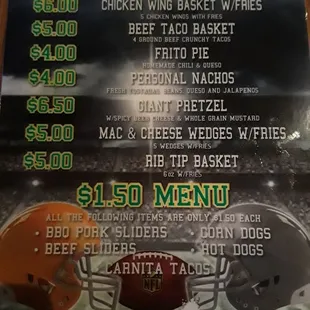 menu