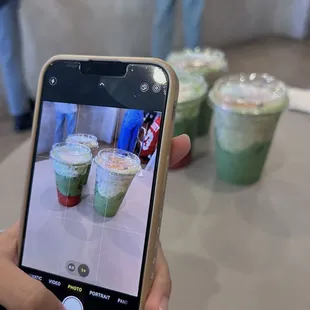 banana matcha, strawberry matcha