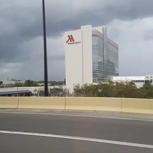 Accross the parking lot from this hotel