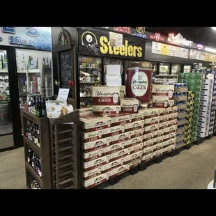 shelves of beer