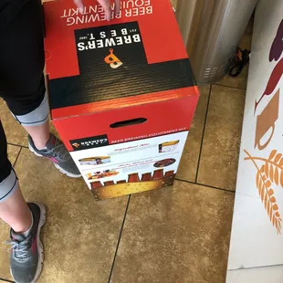 a person holding a box