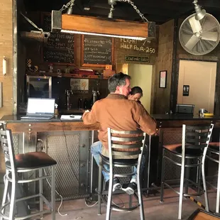 two men sitting at a bar
