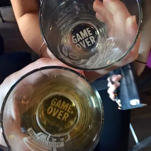 The bottom of the glass