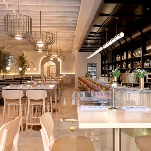 interior, sushi and sashimi