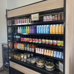 a display of beverages