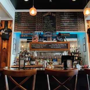 Inside... looking at the bar