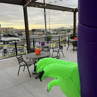 Looking out the front door.