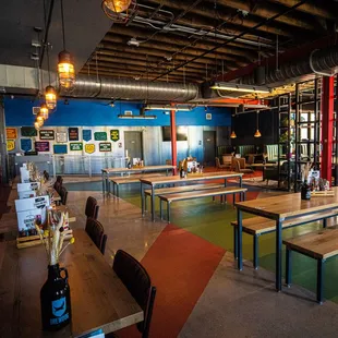 Our bar is packed with plenty of seating, perfect to enjoy our food &amp; beverage menus!