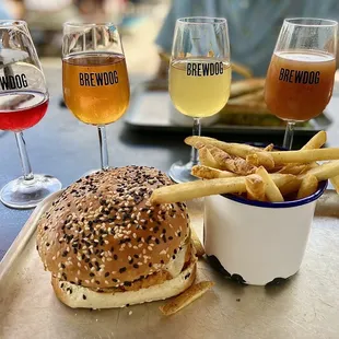 Sweet potato burger and fries