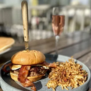 Breakfast Burger and House Hash