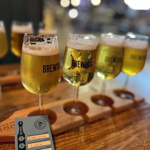 Flights of light beer