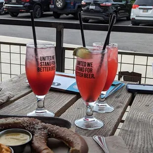 Random drinks brought to our table