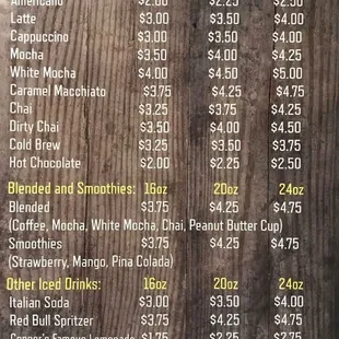 BREWED AWAKENING MENU