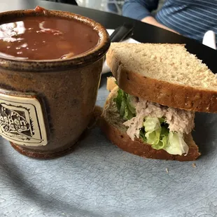 1/2 Turkey sandwich with a side of chili
