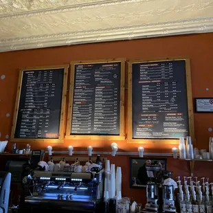 Large menu. They offer lunch and bakery items.