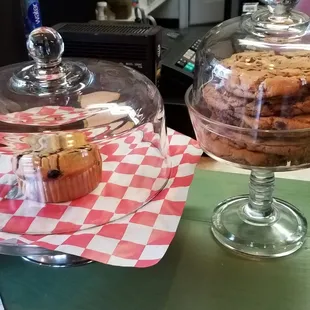 blueberry muffin and cookies