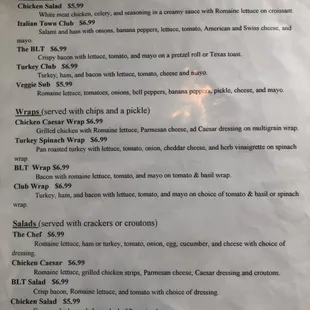 menu