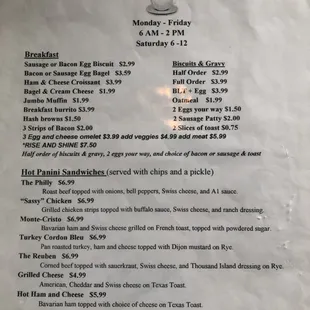 menu