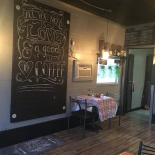 a chalkboard on the wall
