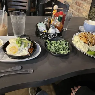 Green Chile Pulled Pork hash (L) and Birria Tacos (R)