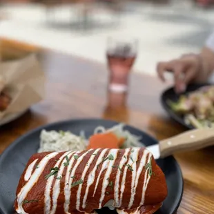 Smoked chicken burrito