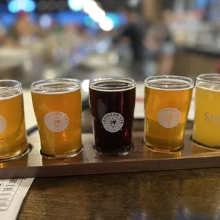 a flight of beers