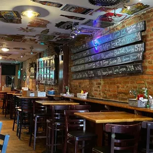 the interior of a pub