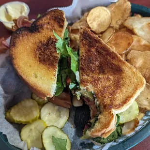 Club with house made chips.  The sandwich was great, the hot chips were good too