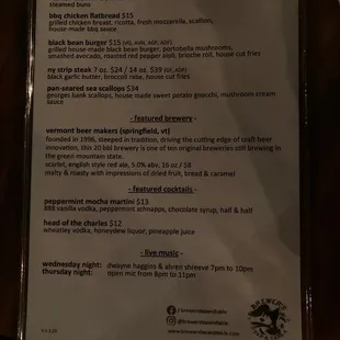 menu