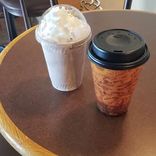 Mocha shake, strawberry cream coffee