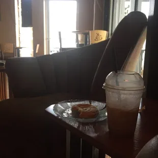 I got my iced mocha and fluffy chocolate chip cookie! Yum (: