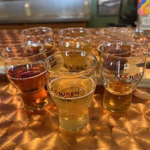 a selection of beer glasses