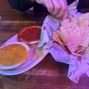 Cheese Chips With Cheese &amp; Salsa