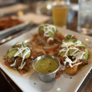 a plate of mexican food