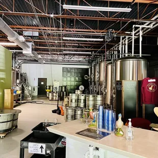 the interior of a brewery