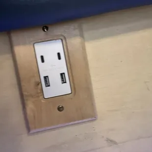 Inside, having chargers by all seats, nice details